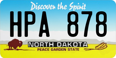 ND license plate HPA878