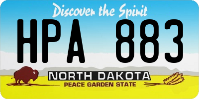 ND license plate HPA883