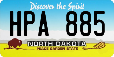 ND license plate HPA885