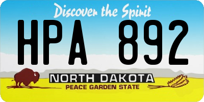 ND license plate HPA892
