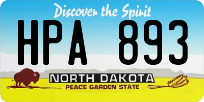 ND license plate HPA893