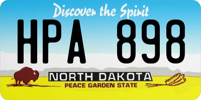 ND license plate HPA898