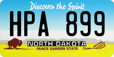 ND license plate HPA899