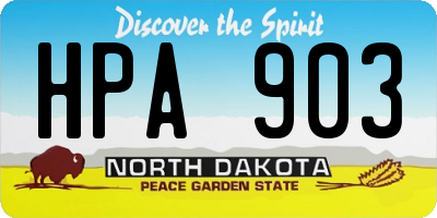 ND license plate HPA903
