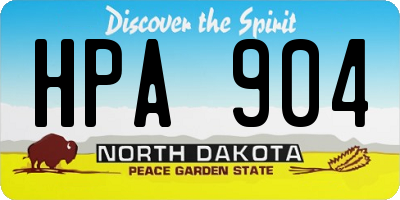 ND license plate HPA904