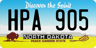 ND license plate HPA905