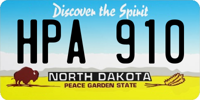 ND license plate HPA910