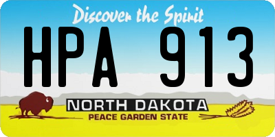 ND license plate HPA913