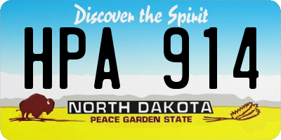 ND license plate HPA914