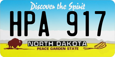 ND license plate HPA917