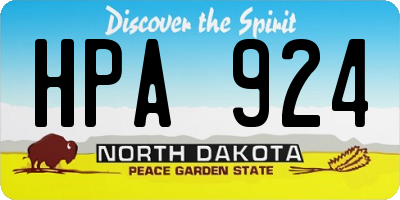 ND license plate HPA924