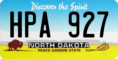 ND license plate HPA927
