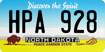 ND license plate HPA928