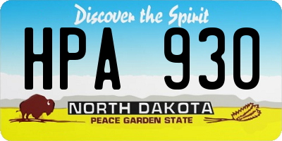 ND license plate HPA930