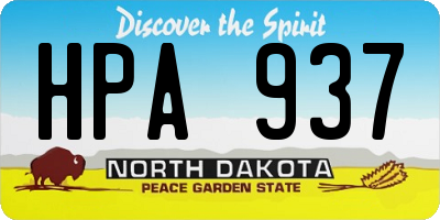 ND license plate HPA937