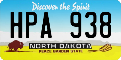 ND license plate HPA938
