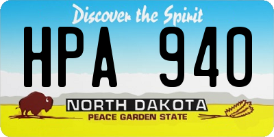 ND license plate HPA940