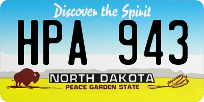 ND license plate HPA943