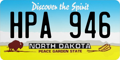 ND license plate HPA946