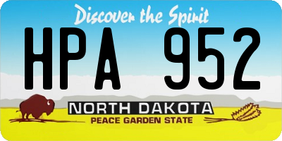 ND license plate HPA952