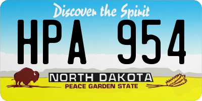 ND license plate HPA954