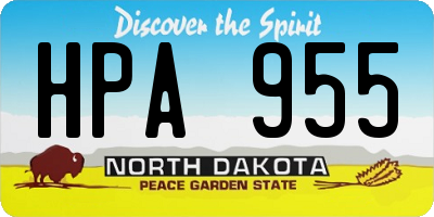 ND license plate HPA955