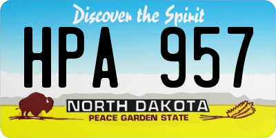 ND license plate HPA957
