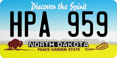 ND license plate HPA959