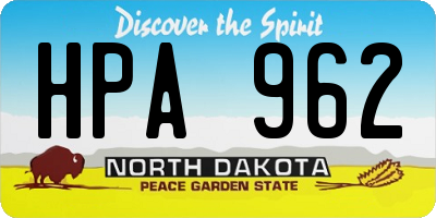 ND license plate HPA962
