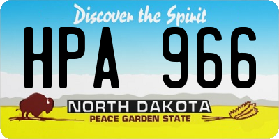 ND license plate HPA966