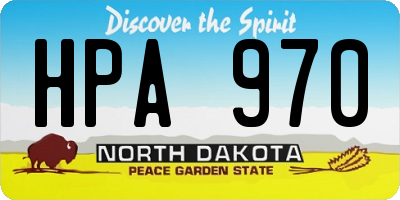 ND license plate HPA970