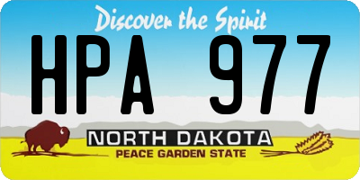 ND license plate HPA977