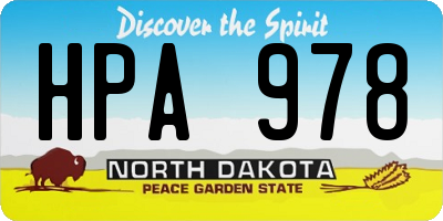 ND license plate HPA978