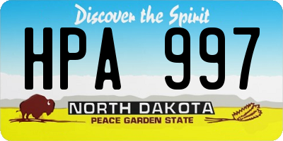 ND license plate HPA997