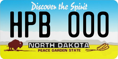 ND license plate HPB000