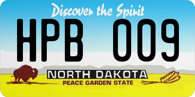ND license plate HPB009