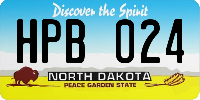 ND license plate HPB024
