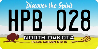 ND license plate HPB028