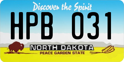 ND license plate HPB031