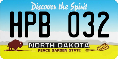 ND license plate HPB032