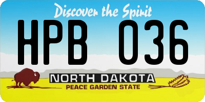 ND license plate HPB036