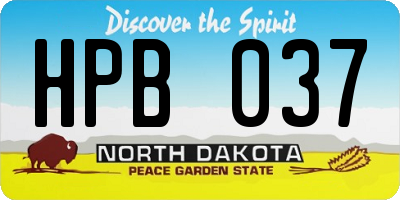 ND license plate HPB037
