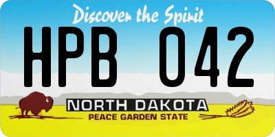 ND license plate HPB042