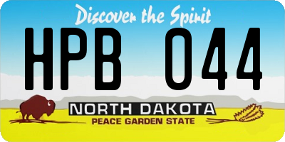 ND license plate HPB044