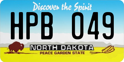 ND license plate HPB049