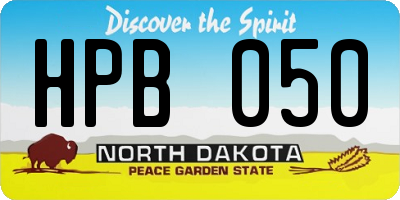 ND license plate HPB050