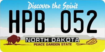 ND license plate HPB052