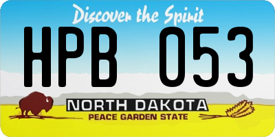 ND license plate HPB053