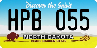 ND license plate HPB055