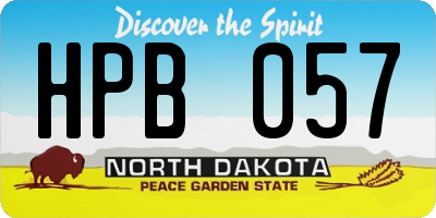 ND license plate HPB057